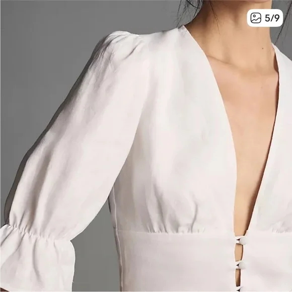 NWT Maribel Linen Dress in White - Picture 5 of 12